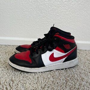 Nike Air Jordan Sneakers Red Black White Size 6.5 Youth